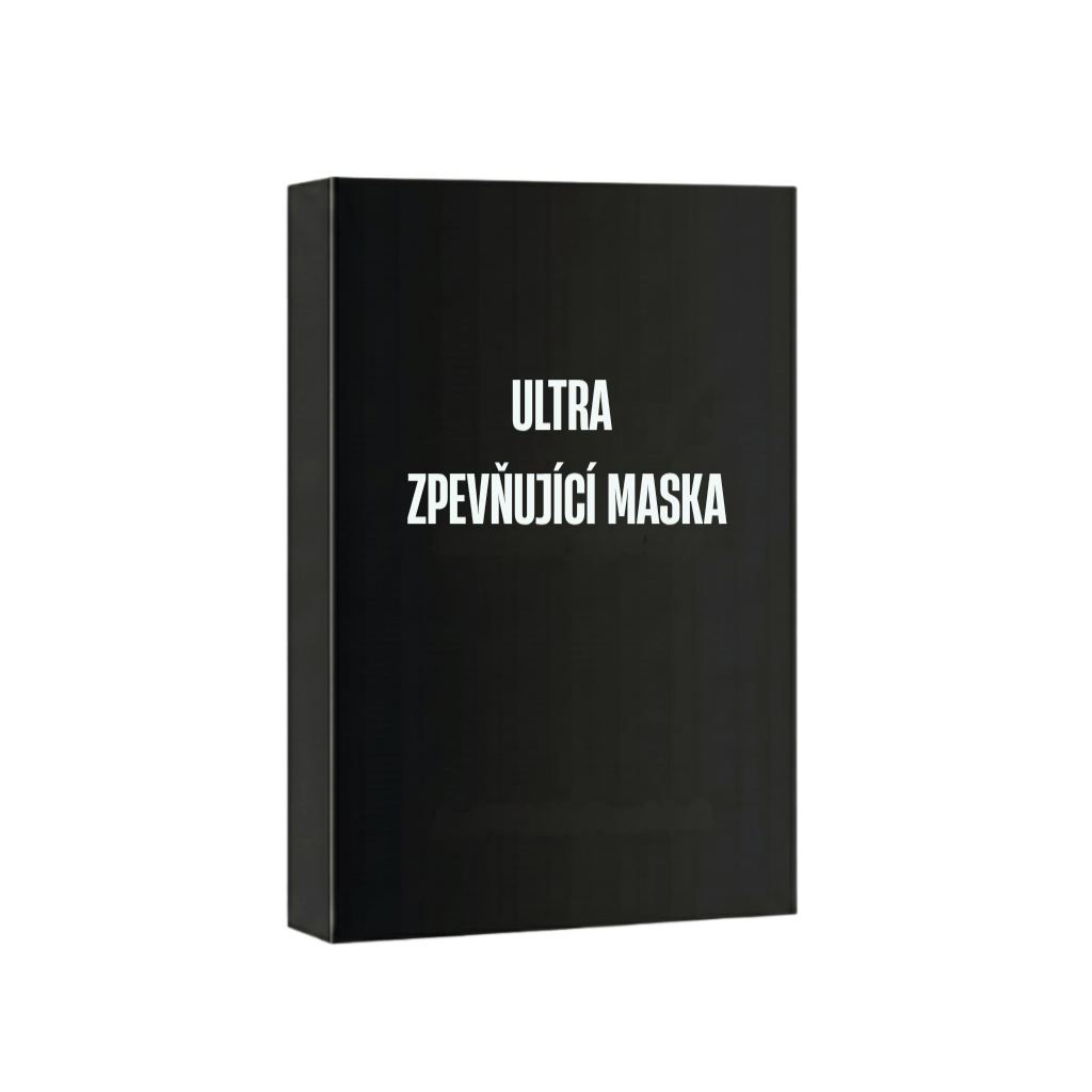 Obal produktu Ultra zpevňující maska s názvem na černém pozadí.