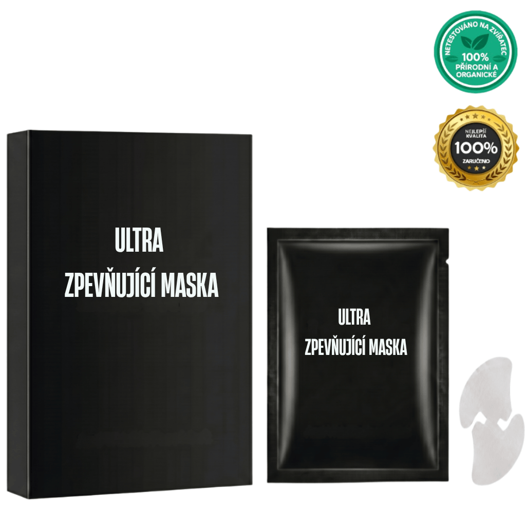 Ultra zpevňující maska v elegantním balení, ideální pro zpevnění a rozjasnění pleti.