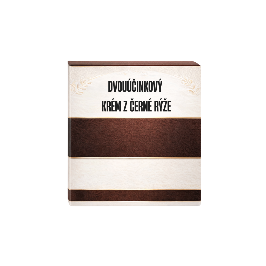 Dvouúčinkový krém z černé rýže - elegantní obal pro péči o pleť a krásu.