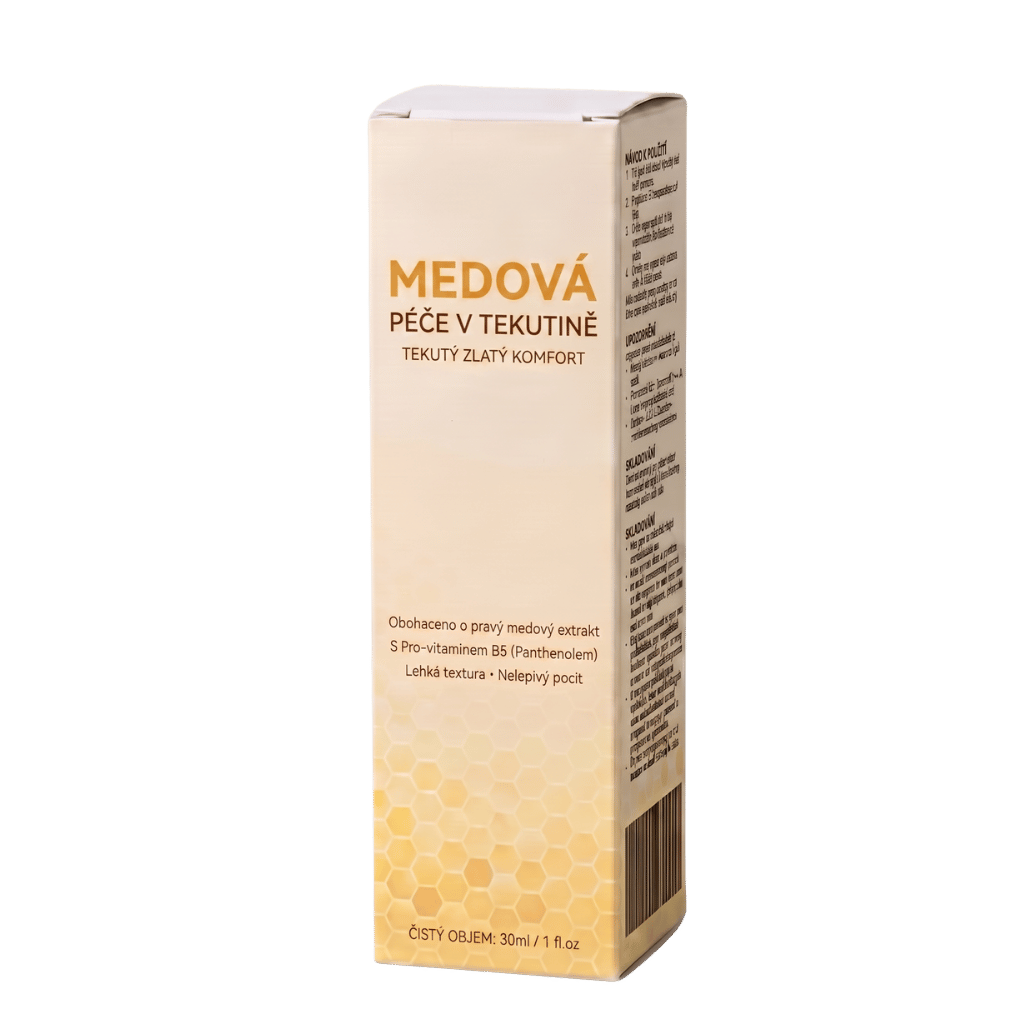 Medová pečující tekutina, lehký hydratační přípravek s medovým extraktem a Pro-vitamínem B5.