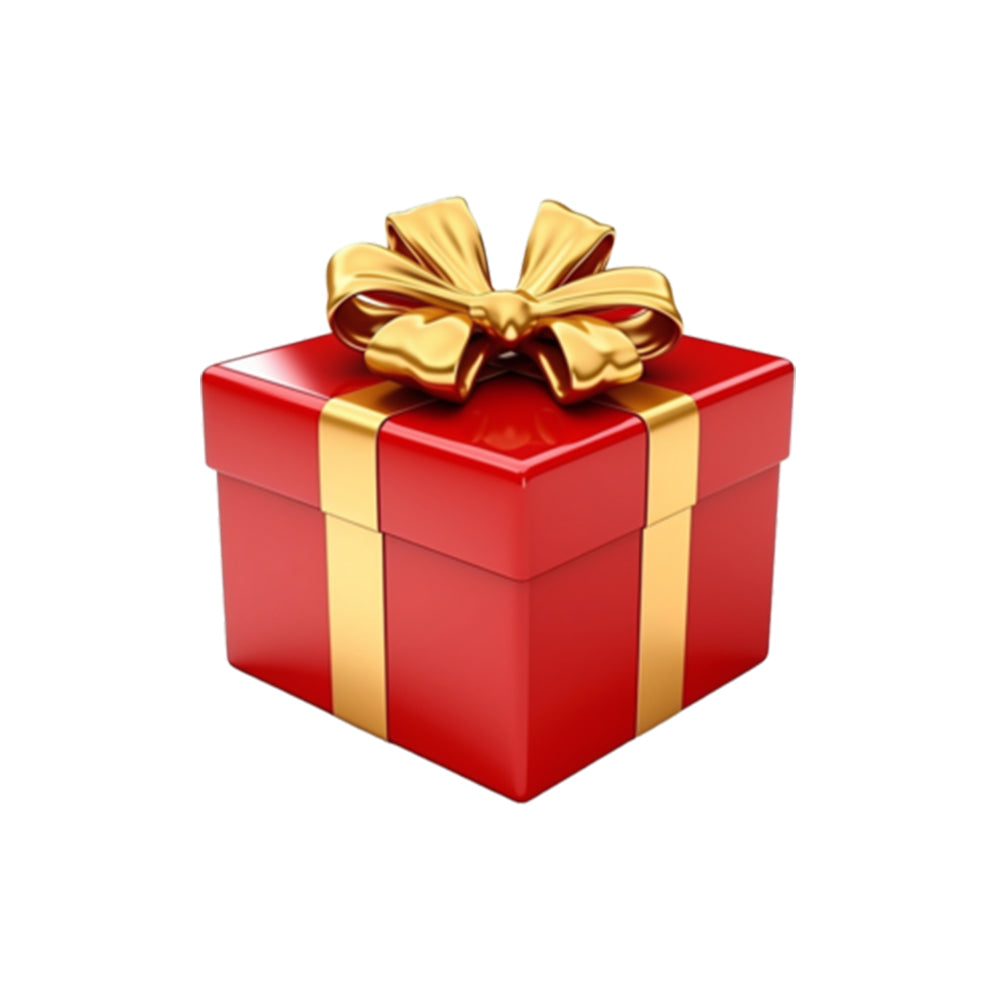 🎁 Dárek zdarma 🎁 - červený dárkový balíček s gold stuhou a mašlí